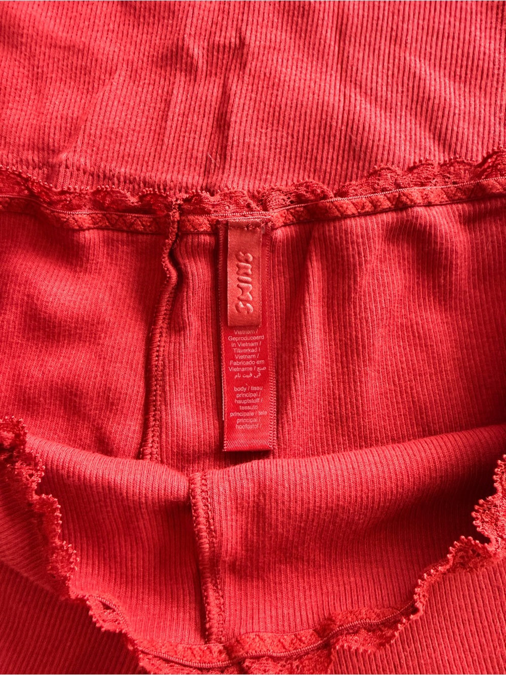 Skims - size M Red Lace-Trim Cami & Shorts Sleep Set - Women Intimates - Picture 4 of 5